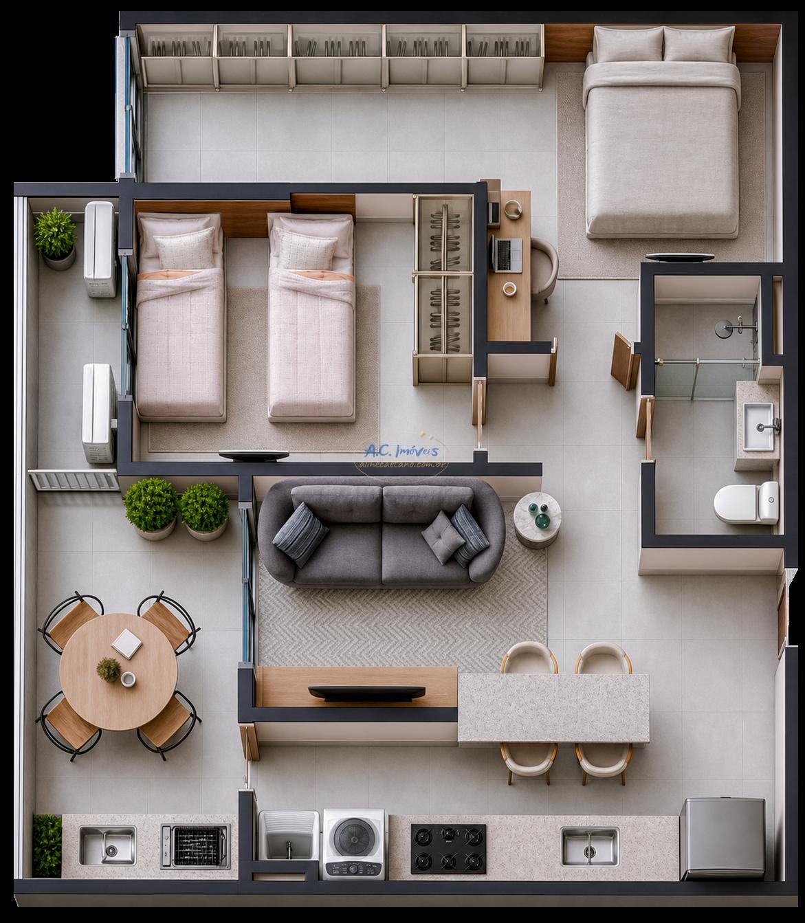 Apartamento à venda com 2 quartos, 1 banheiro, 1 vaga e 59m² no Aviação, Praia Grande (SP) — foto 2 de 26