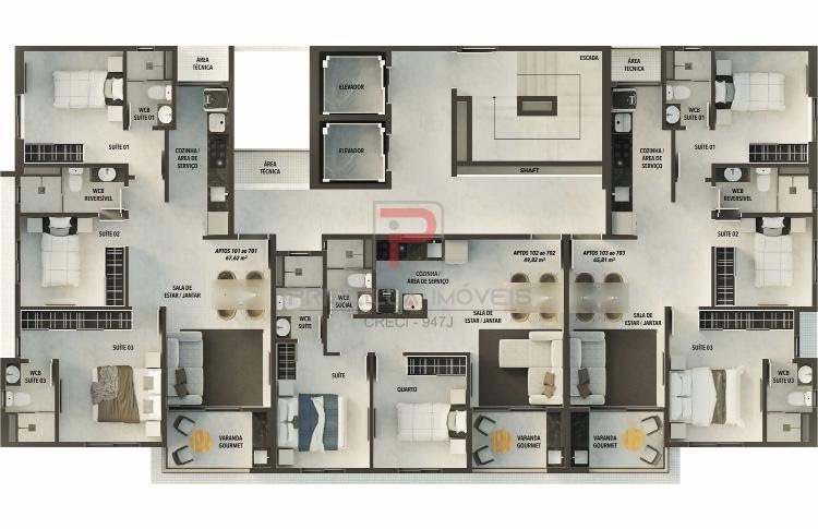 Apartamento à venda com 3 quartos, 2 suítes, 2 vagas e 65m² no Bessa, João Pessoa (PB) — foto 7 de 11
