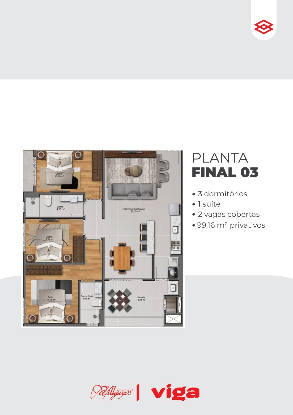 Apartamento à venda com 2 quartos, 1 suíte, 1 vaga e 76m² no Pedra Branca, Palhoça (SC) — foto 17 de 21