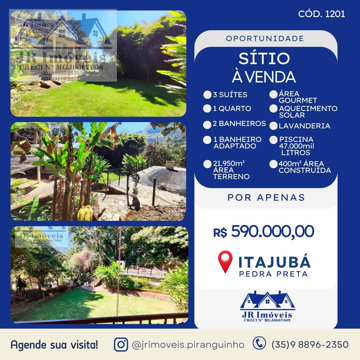 Rural à venda com 21950m² de terreno no Pedra Preta, Itajubá — foto principal