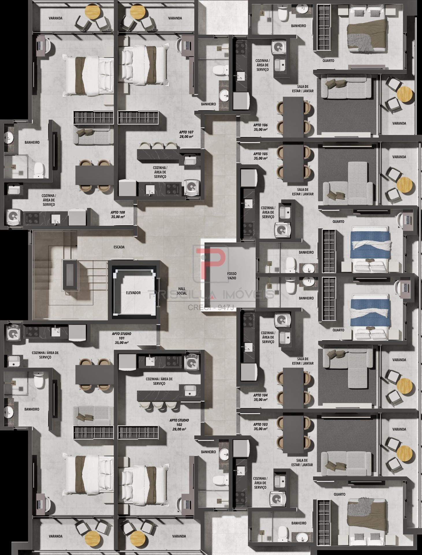 Apartamento à venda com 1 quarto, 1 banheiro e 35m² no Bessa, João Pessoa (PB) — foto 12 de 21