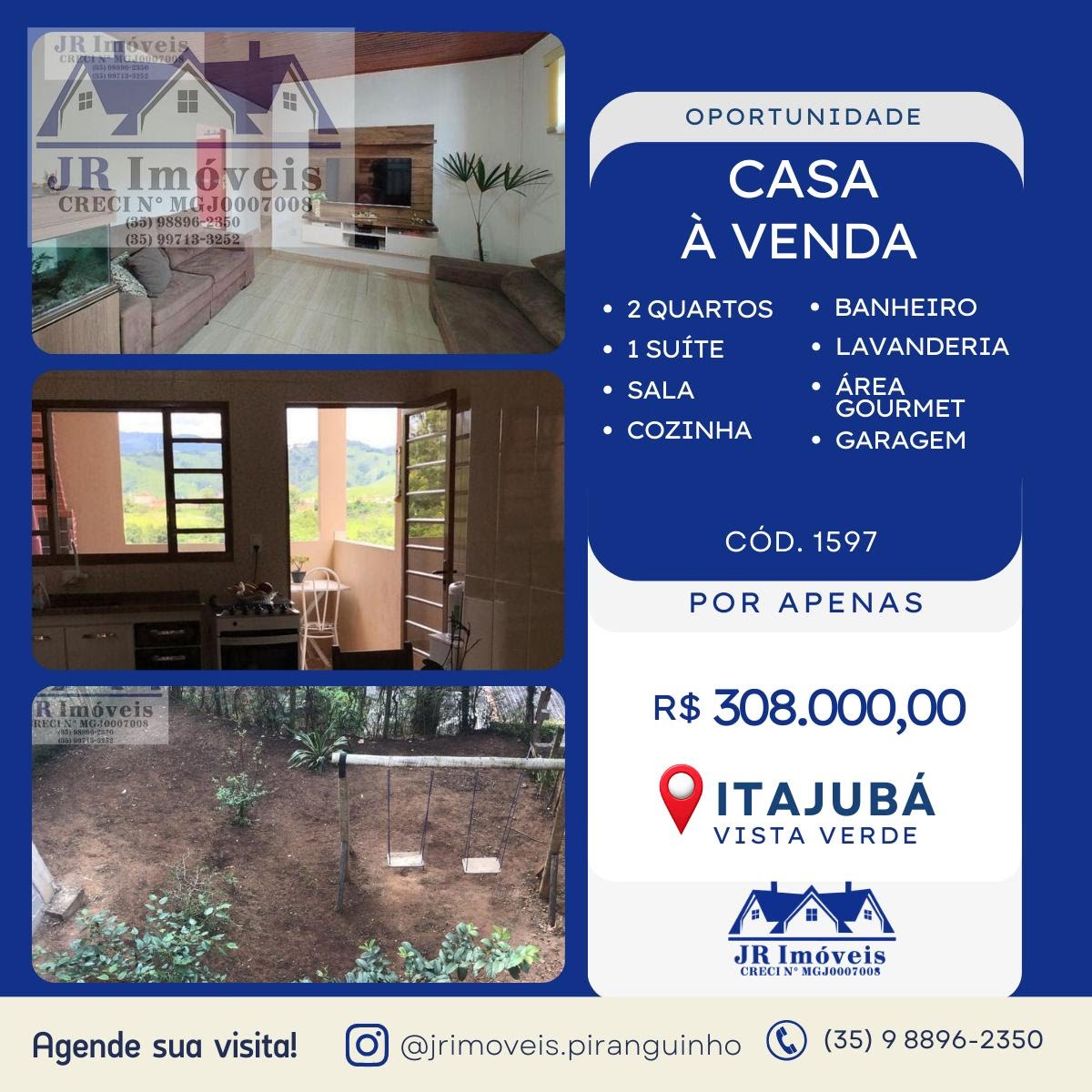 Casa à venda com 2 quartos, 1 banheiro e 259m² no Vista Verde, Itajubá — foto principal