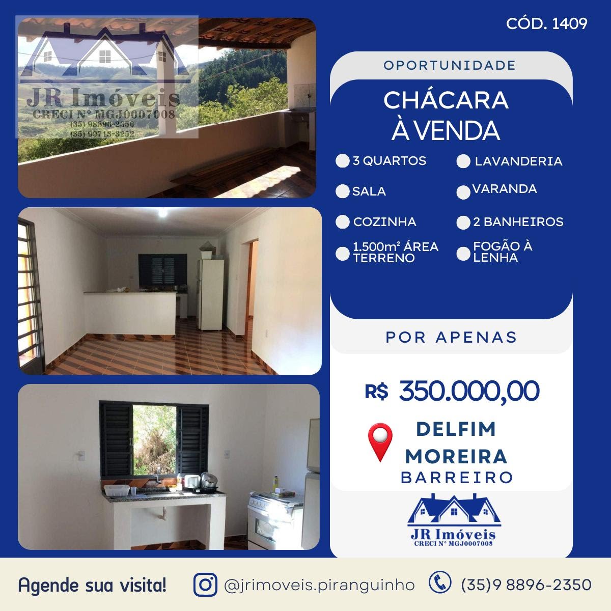 Rural à venda com 1500m² de terreno no Barreiro, Delfim Moreira — foto principal