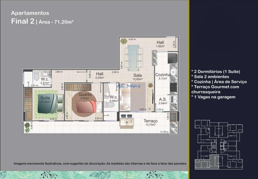 Apartamento à venda com 2 quartos, 1 suíte, 1 vaga e 64m² no Vila Caiçara, Praia Grande (SP) — foto 7 de 30