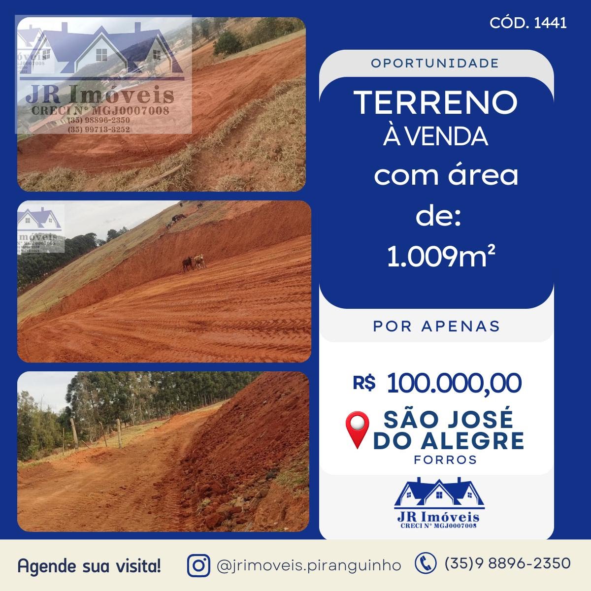 Terreno à venda com 1009m² de terreno no Forros, São José do Alegre — foto principal