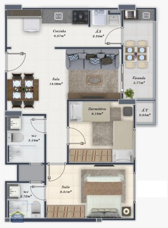 Apartamento à venda com 2 quartos, 1 suíte, 1 vaga e 63m² no Vila Tupi, Praia Grande (SP) — foto 19 de 20