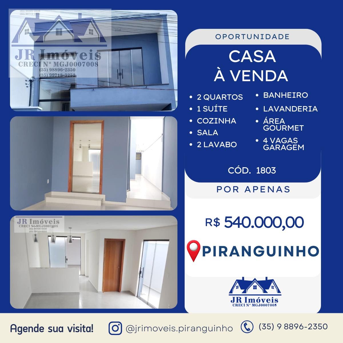 Casa à venda com 2 quartos, 3 banheiros e 128m² no Sossêgo, Piranguinho — foto principal