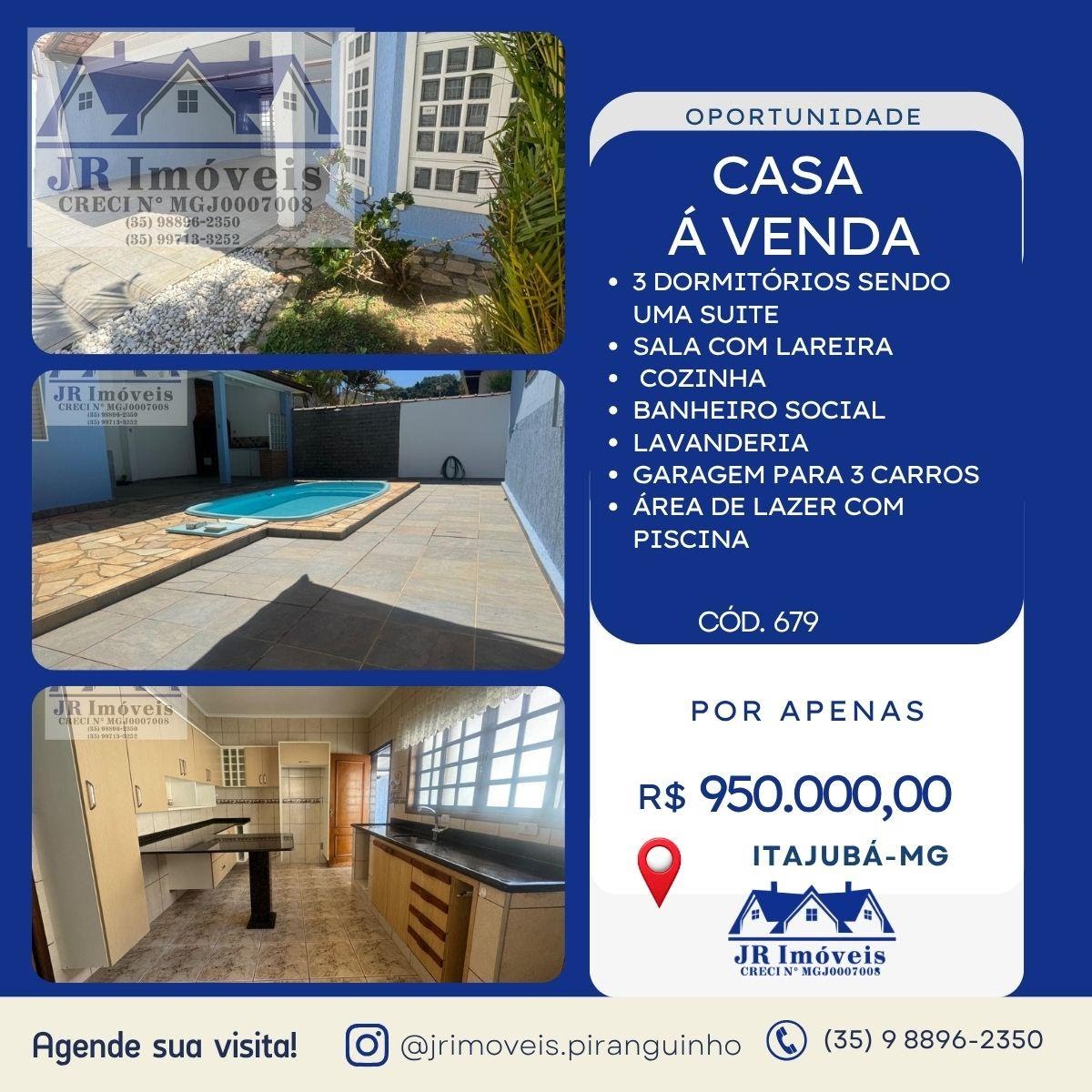 Casa à venda com 3 quartos, 2 banheiros, 1 vaga e 360m² no Nossa Senhora da Agonia, Itajubá — foto principal