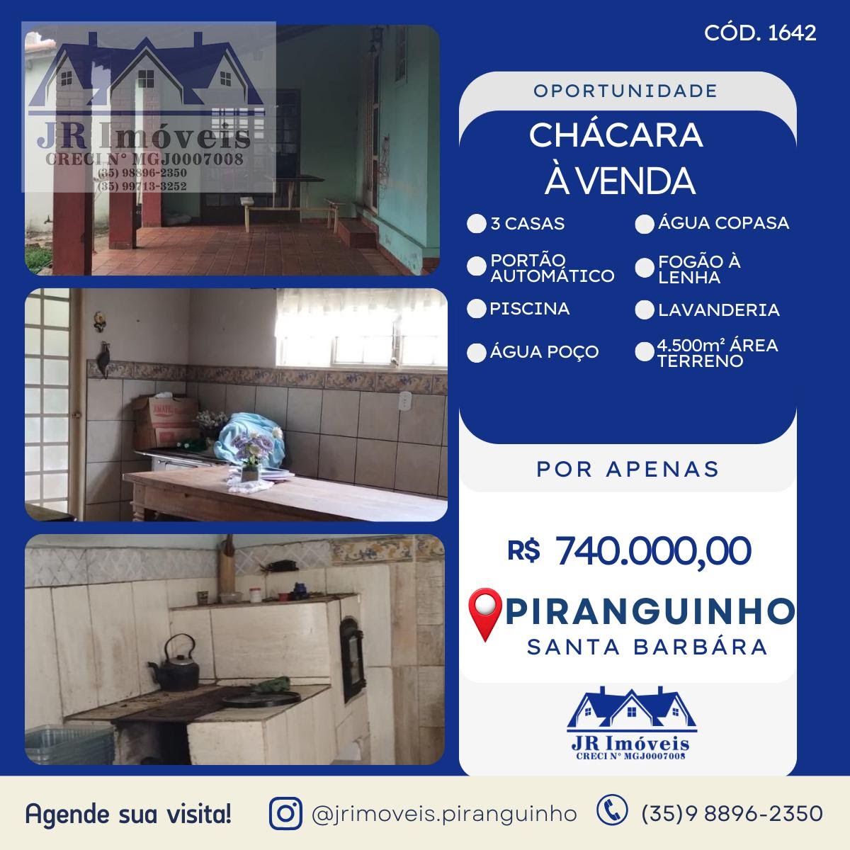 Rural à venda com 4500m² de terreno no Bairro Santa Barbara, Piranguinho — foto principal