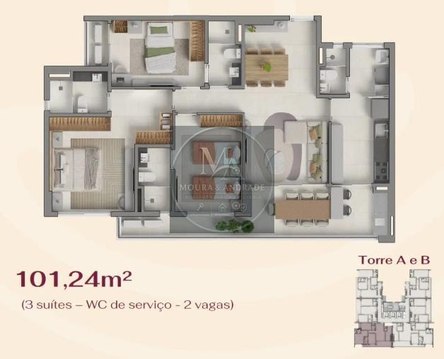 Apartamento à venda com 2 quartos, 2 suítes, 1 vaga e 64m² no Engenheiro Luciano Cavalcante, Fortaleza (CE) — foto 17 de 18