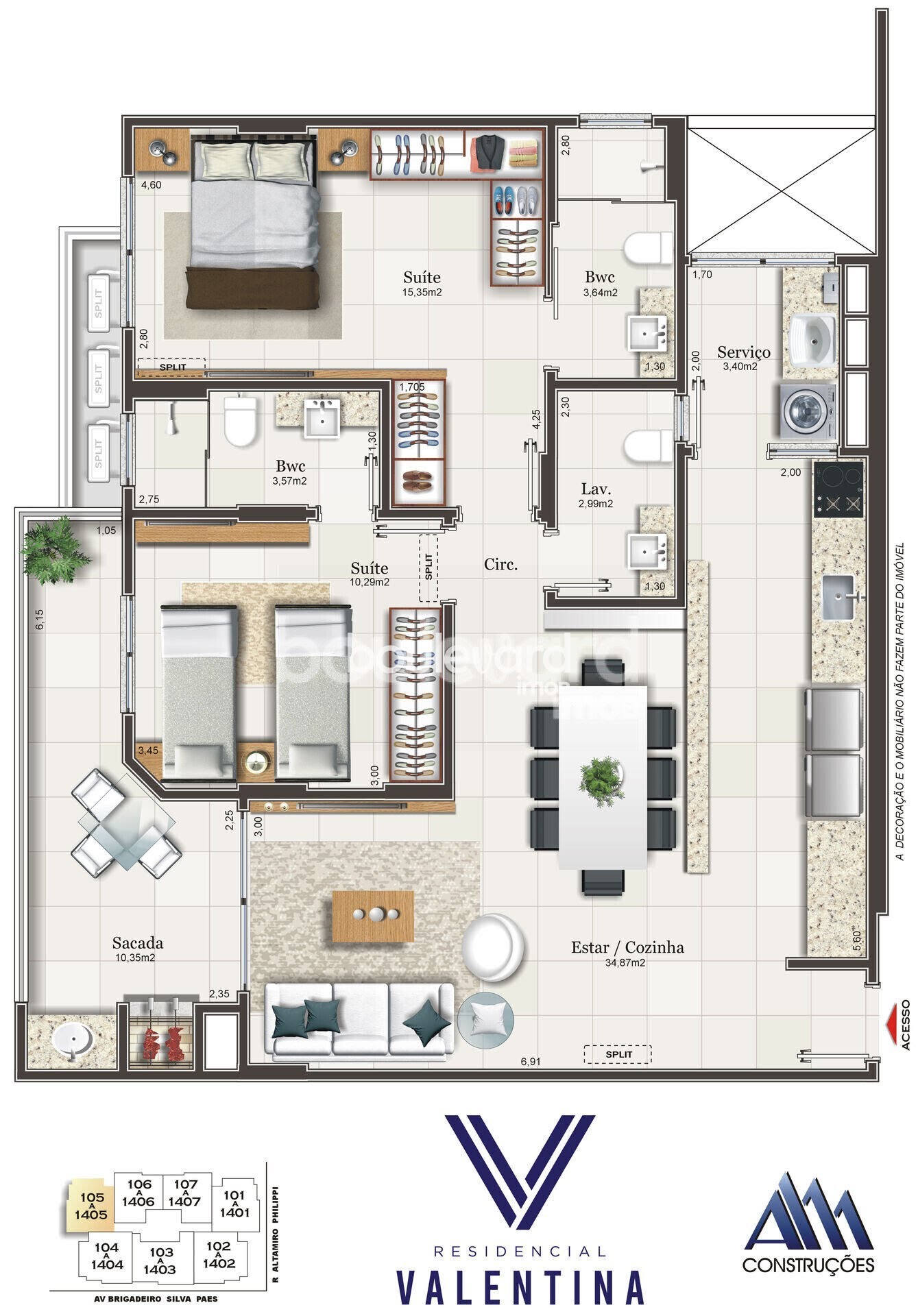 Apartamento à venda com 2 quartos, 2 suítes, 1 vaga e 96m² no Campinas, São José (SC) — foto 25 de 28