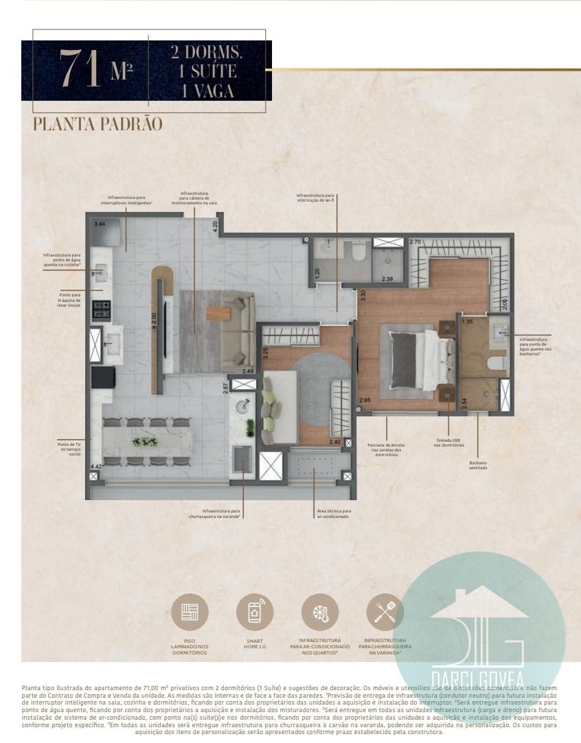 Apartamento à venda com 2 quartos, 1 suíte, 1 vaga e 71m² no Freguesia do Ó, São Paulo (SP) — foto 2 de 14