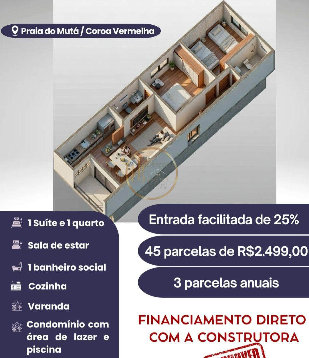 Apartamento à venda com 2 quartos, 1 suíte, 1 vaga e 60m² no Coroa Vermelha, Santa Cruz Cabrália (BA) — foto 11 de 11