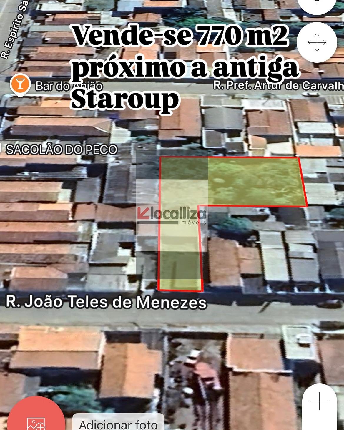 770m2 próximo a antiga staroup