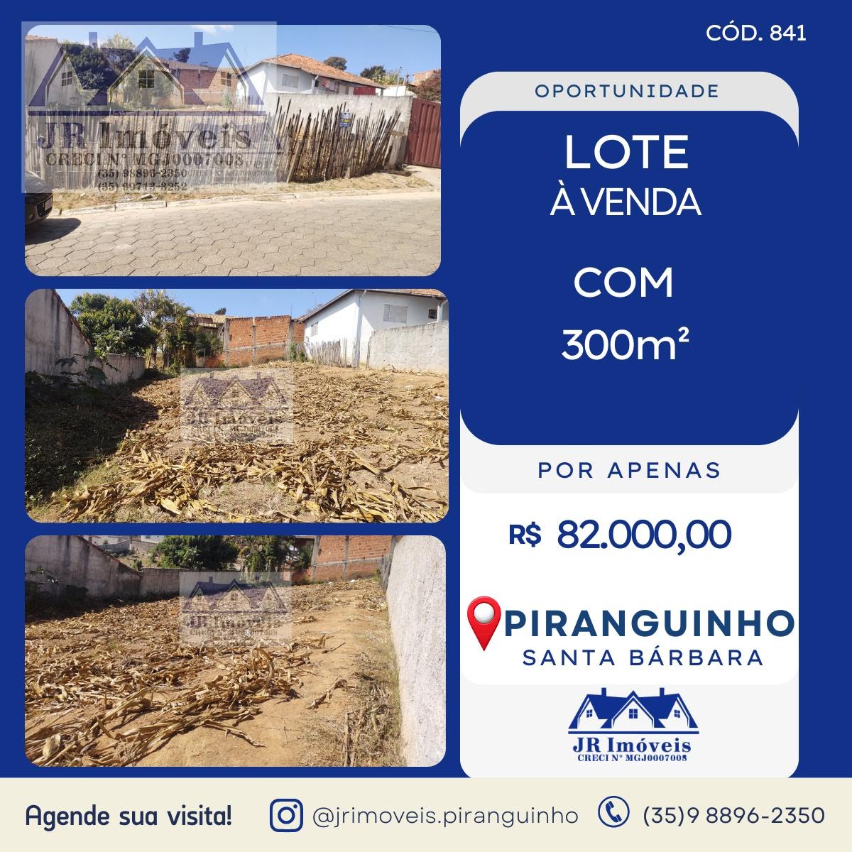Terreno à venda com 300m² de terreno no Santa Barbara, Piranguinho — foto principal