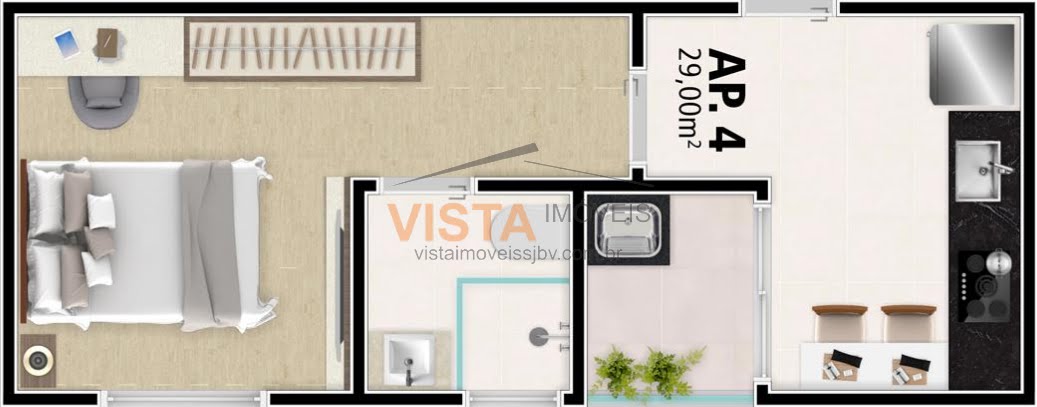Apartamento para alugar com 1 quarto, 1 banheiro, 1 vaga e 31m² no Parque Alvorada, São João da Boa Vista (SP) — foto 17 de 19