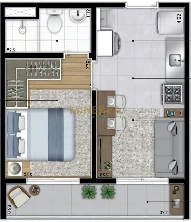 Studio à venda com 1 quarto, 1 banheiro e 29m² no Belenzinho, São Paulo — foto principal
