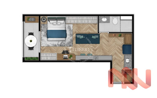 Planta 03 - 34 07m² - studio