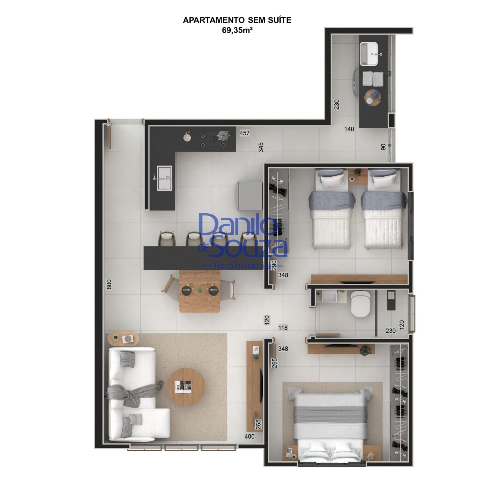 Apartamento à venda com 2 quartos, 1 banheiro, 1 vaga e 69m² no Alvorada, Araxá (MG) — foto 3 de 5