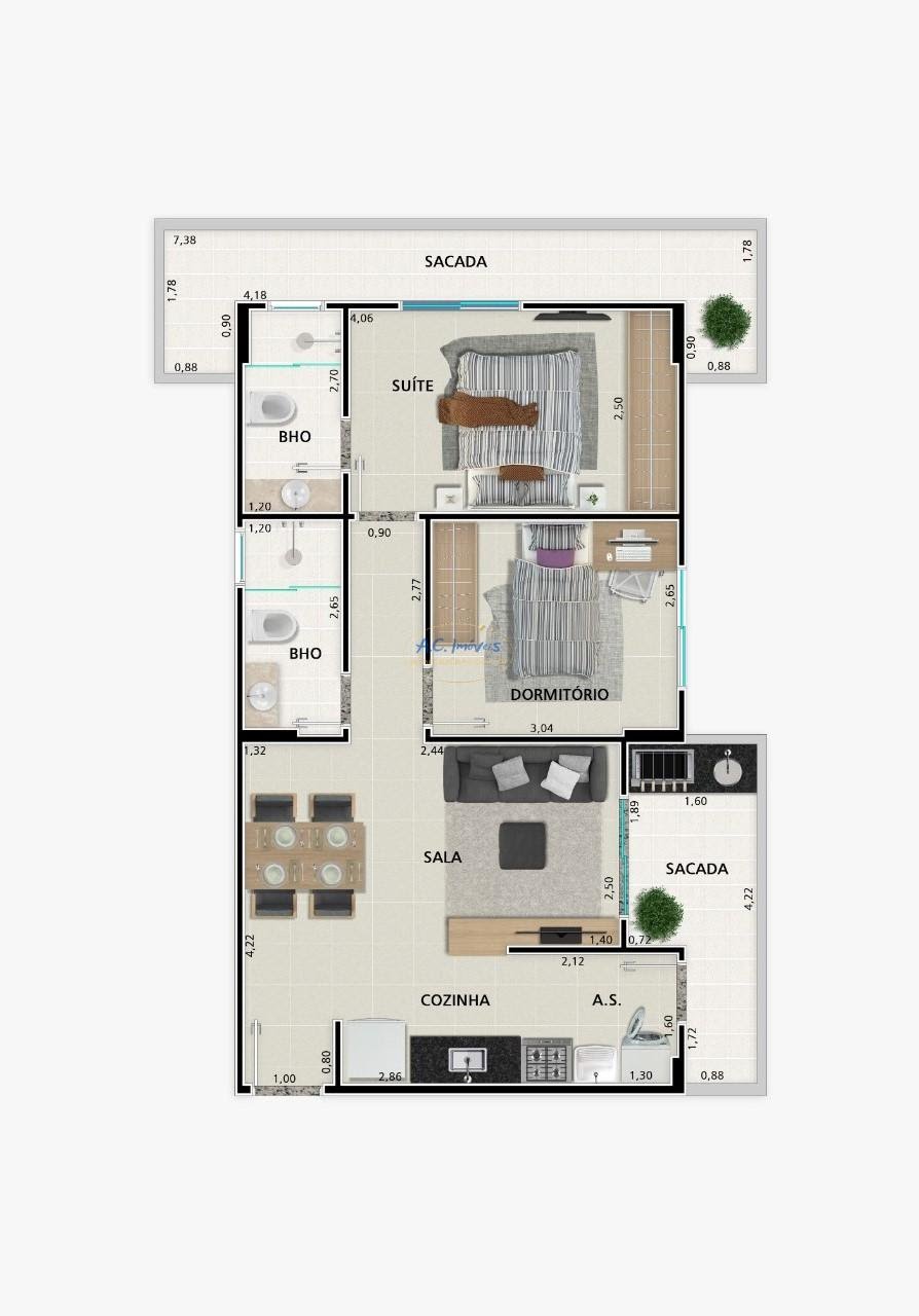 Apartamento à venda com 1 quarto, 1 banheiro, 1 vaga e 41m² no Guilhermina, Praia Grande (SP) — foto 7 de 18