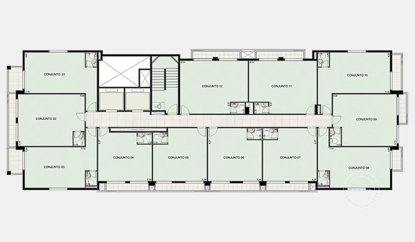 Planta 02 - pavimento 3 ao 9 andar 