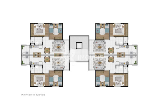 Implantação - apartamentos SEM suíte