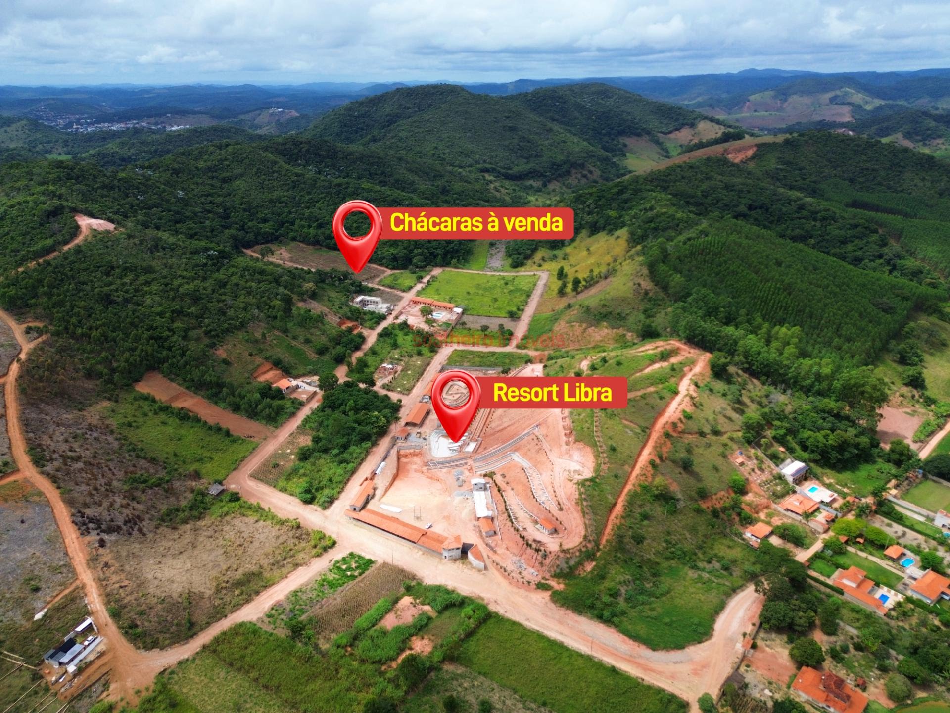 Localização das chácaras