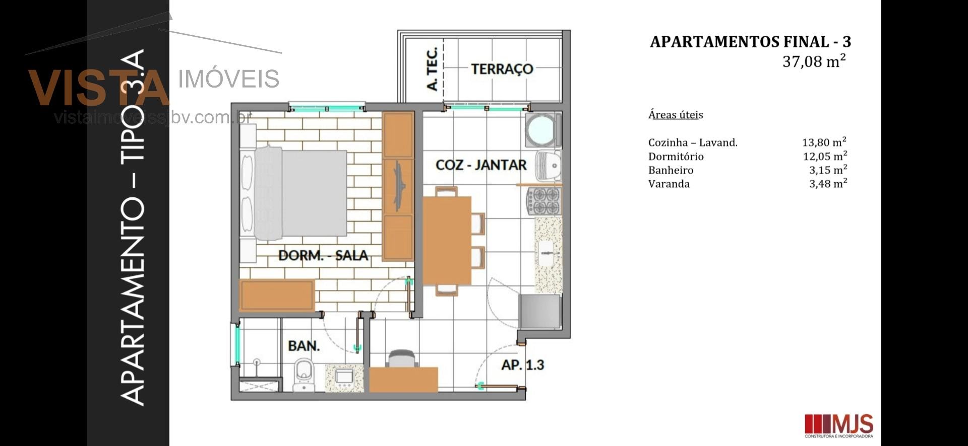 Apartamento à venda com 1 quarto, 1 banheiro, 1 vaga e 37m² no Jardim Satelite, São João da Boa Vista (SP) — foto 6 de 10