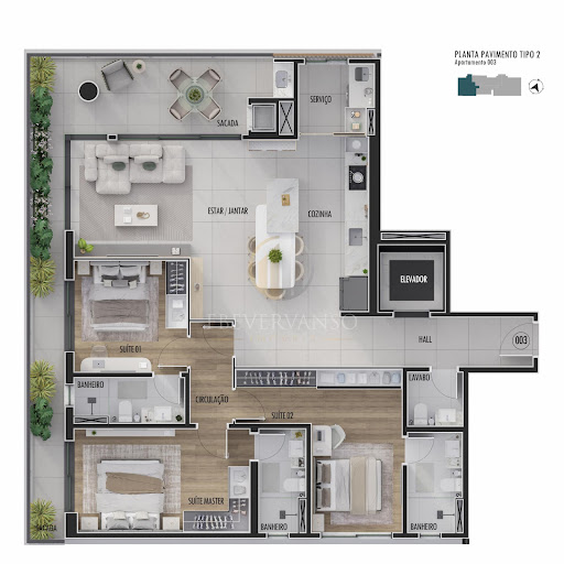 Apartamento à Venda em Piçarras, Guaratuba - 3 Suítes, 158m²