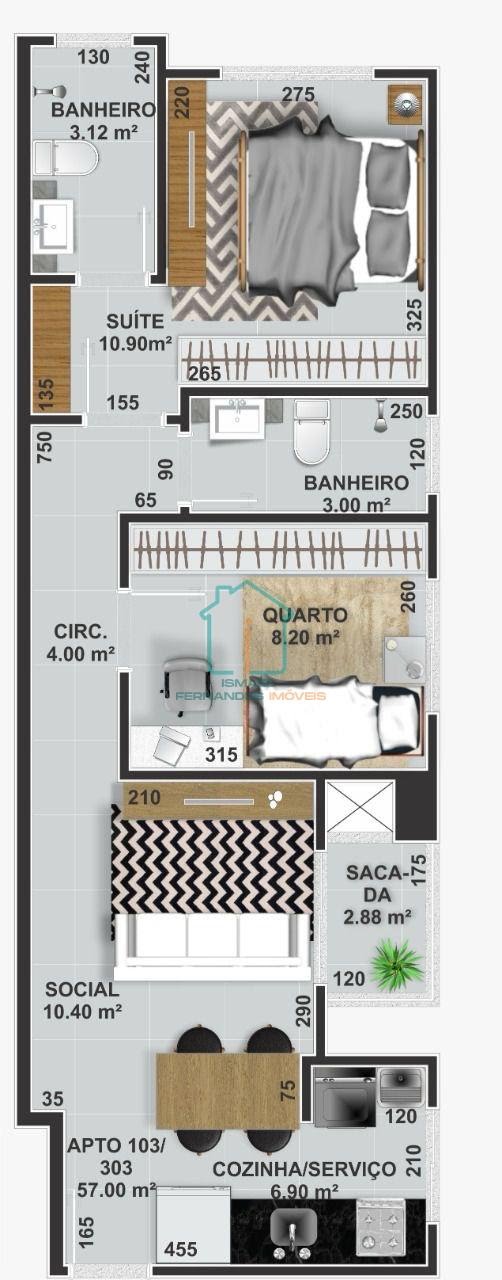 Apartamento, 2 quartos, 57 m² - Foto 7