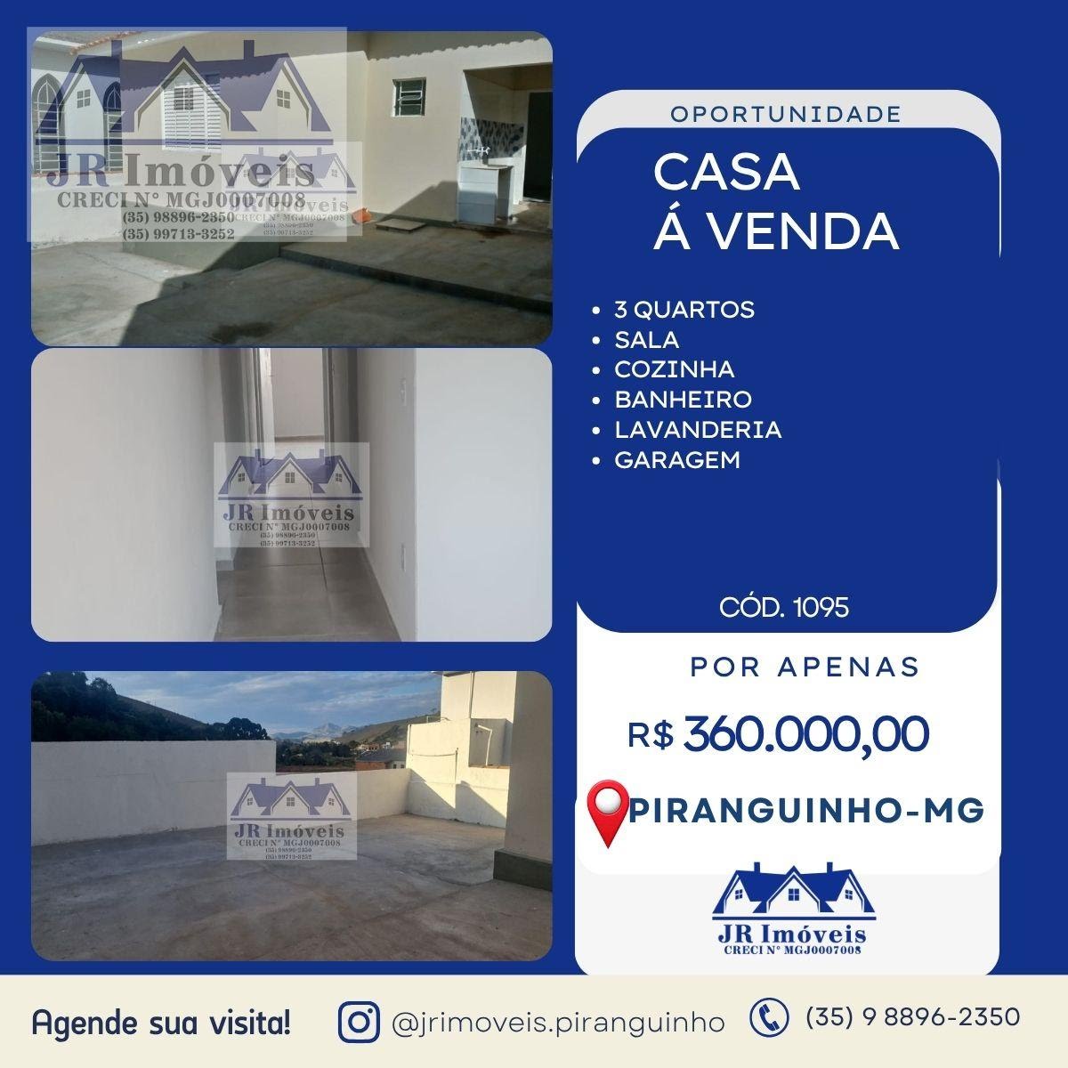 Casa à venda com 3 quartos, 1 banheiro, 1 vaga e 200m² no Santa Efigênia, Piranguinho — foto principal