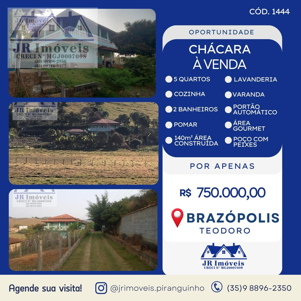 Rural à venda com 140m² de terreno no Teodoros, Brazópolis — foto principal