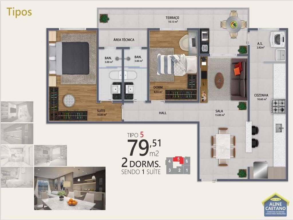 Apartamento à venda com 2 quartos, 1 suíte, 1 vaga e 74m² no Canto do Forte, Praia Grande (SP) — foto 15 de 18