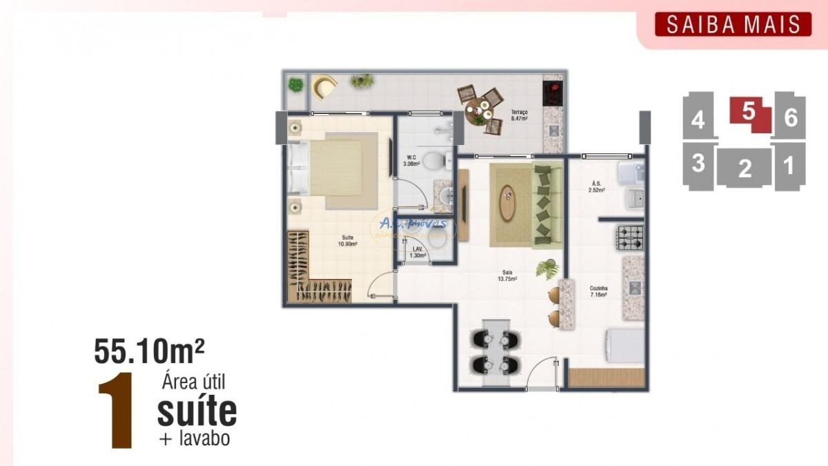 Apartamento à venda com 2 quartos, 1 suíte, 1 vaga e 66m² no Vila Assuncao, Praia Grande (SP) — foto 17 de 21