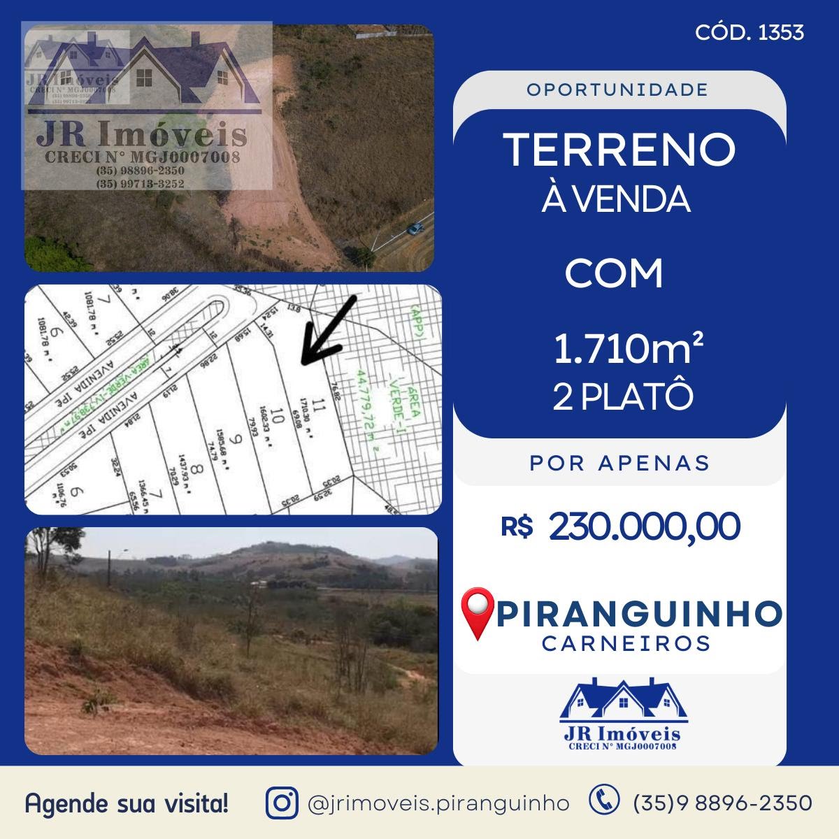 Terreno à venda com 1710m² de terreno no Carneiros, Piranguinho — foto principal
