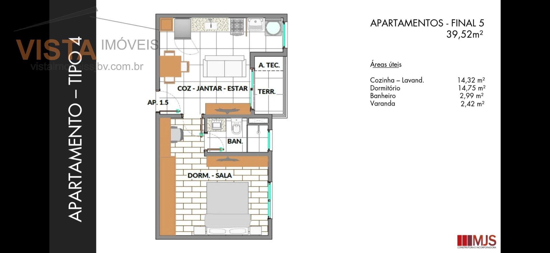 Apartamento à venda com 1 quarto, 1 banheiro, 1 vaga e 37m² no Jardim Satelite, São João da Boa Vista (SP) — foto 8 de 10