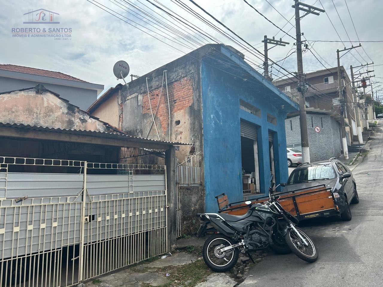 Vista da frente dos imõveis