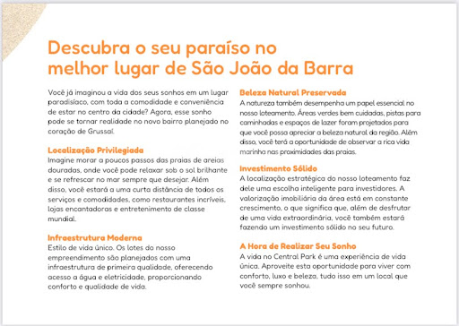 Terrenos no Central Park em São João da Barra