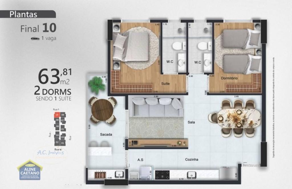 Apartamento à venda com 2 quartos, 1 suíte, 1 vaga e 64m² no Guilhermina, Praia Grande (SP) — foto 14 de 27