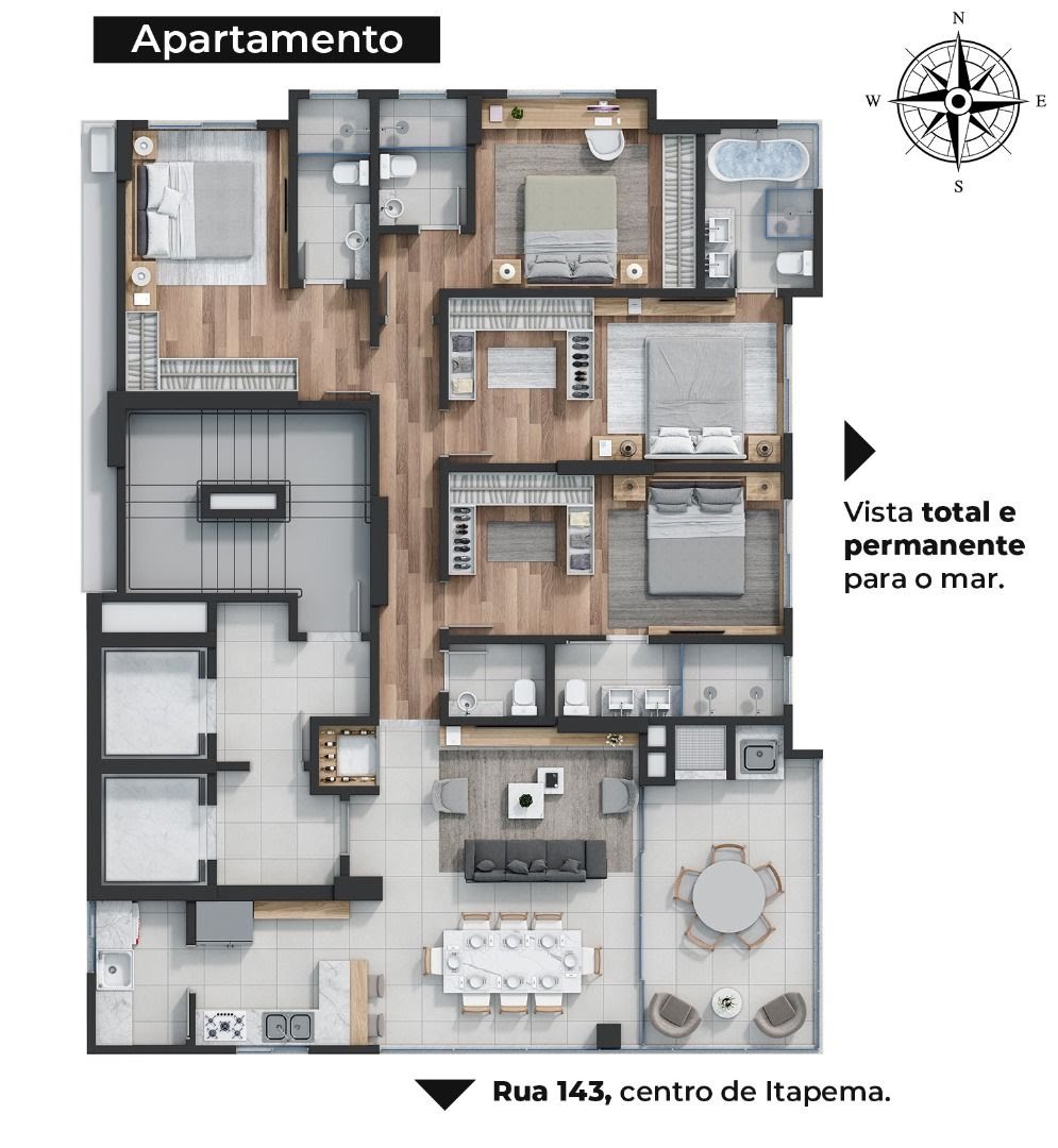 Apartamento à venda com 4 quartos, 4 suítes, 3 vagas e 331m² no Castelo Branco, Itapema (SC) — foto 4 de 4
