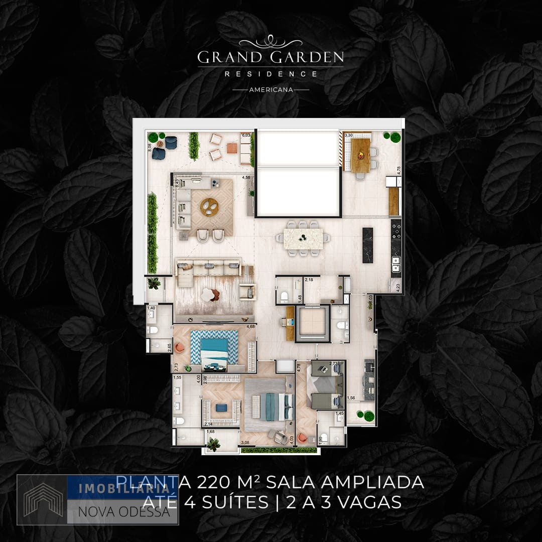 Apartamento à venda com 4 quartos, 4 suítes, 3 vagas e 220m² no Vila Medon, Americana (SP) — foto 3 de 21