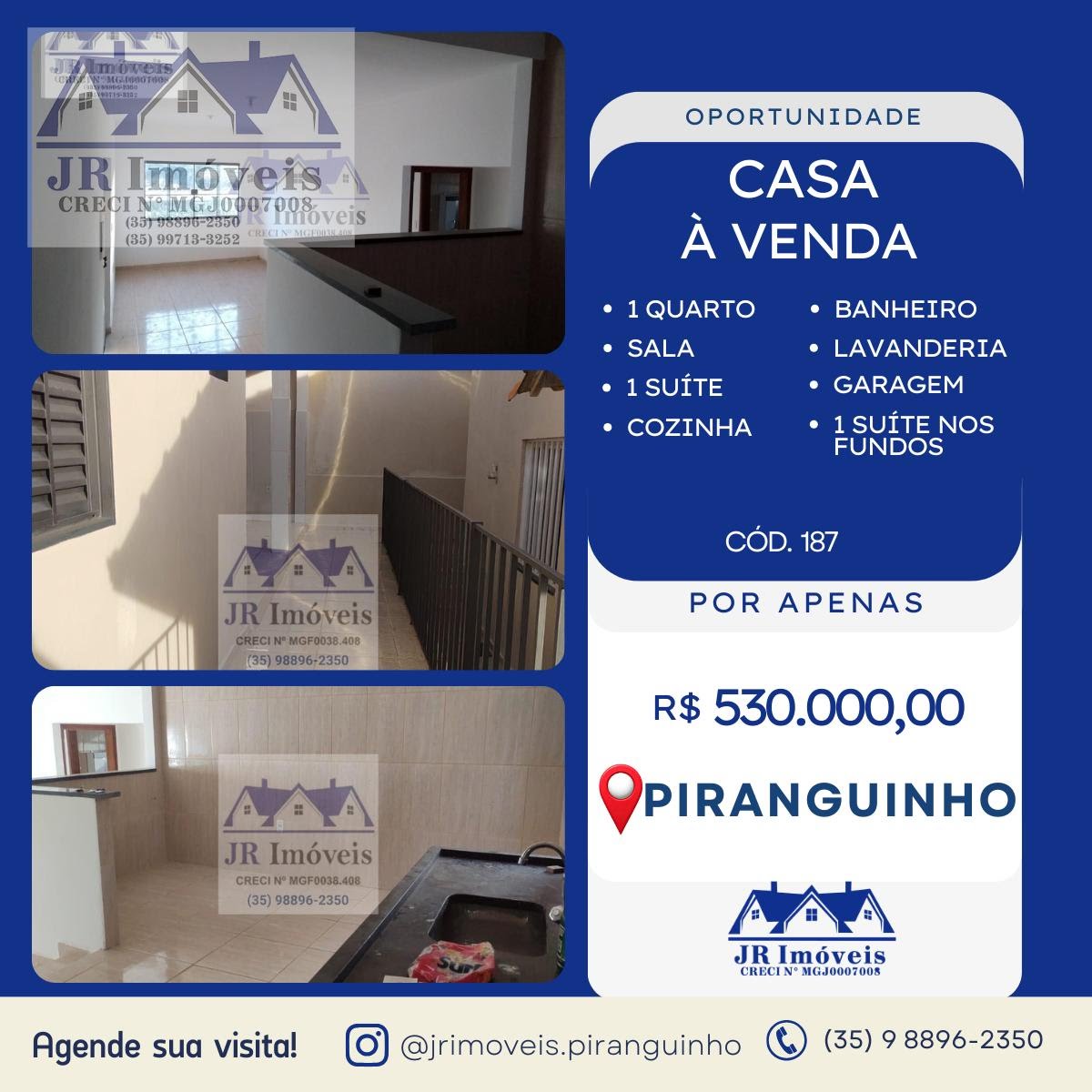 Casa à venda com 2 quartos, 2 banheiros, 2 vagas e 240m² no Centro, Piranguinho — foto principal