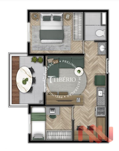 Planta 04 - 2 dorm 41 56m²