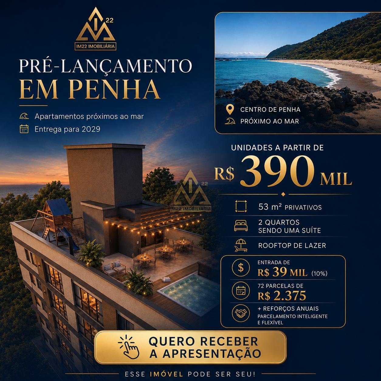 Apartamento à venda com 2 quartos, 2 banheiros, 1 vaga e 54m² no Gravatá, Penha — foto principal