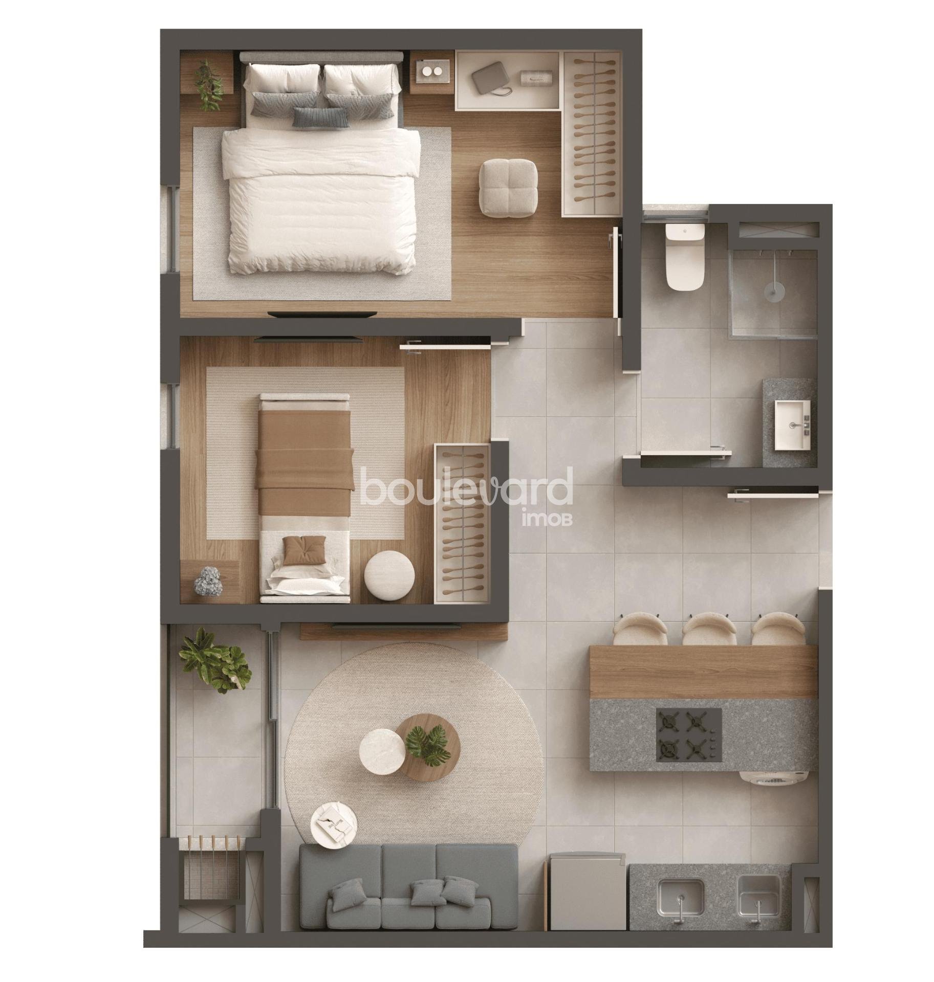 Apartamento à venda com 2 quartos, 1 banheiro, 1 vaga e 46m² no Fundos, Biguaçu (SC) — foto 24 de 25
