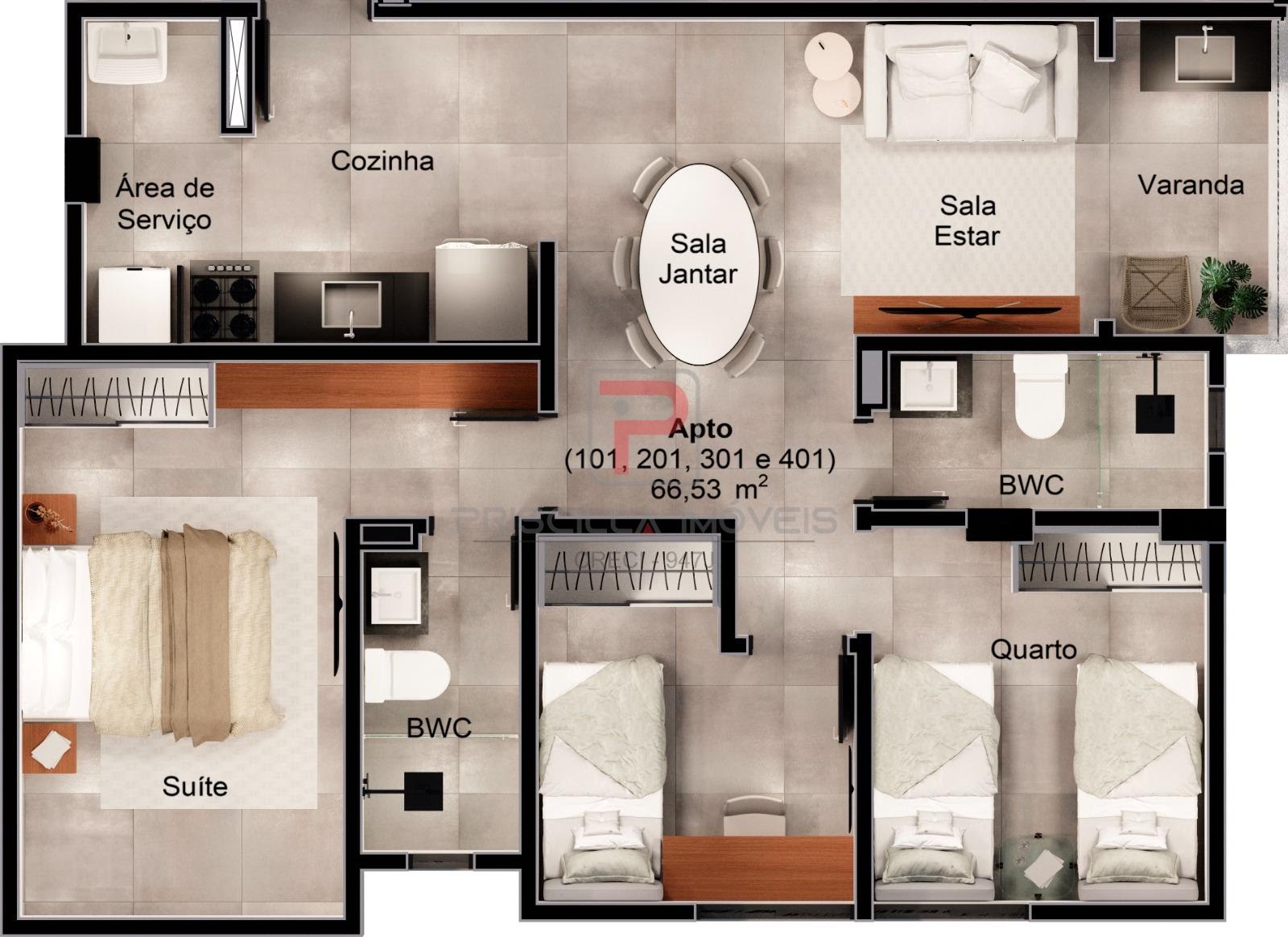 Apartamento à venda com 3 quartos, 1 suíte, 2 vagas e 66m² no Intermares, Cabedelo (PB) — foto 11 de 15