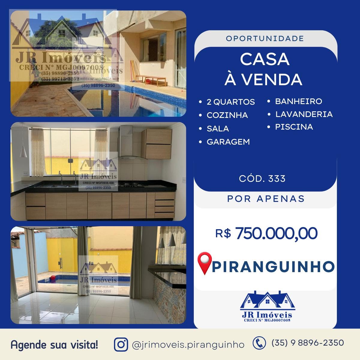 Casa à venda com 2 quartos, 2 banheiros, 2 vagas e 283m² no Centro, Piranguinho — foto principal