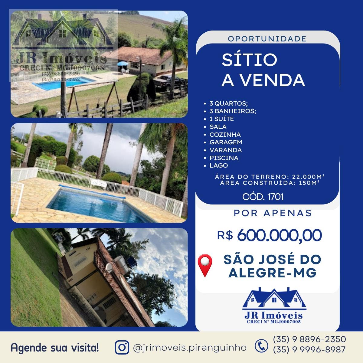 Rural à venda com 25000m² de terreno no Machado, São José do Alegre — foto principal