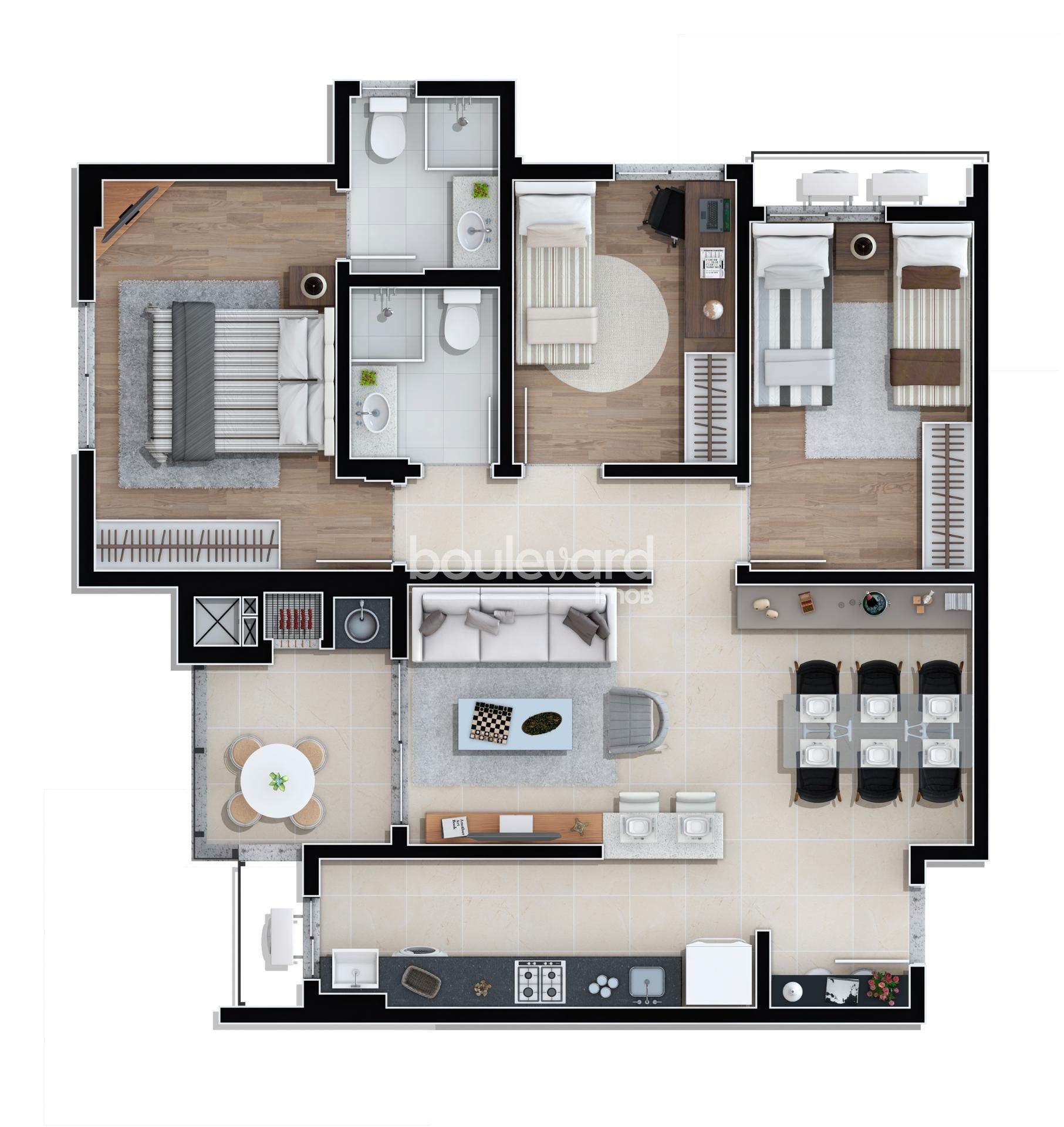 Apartamento à venda com 2 quartos, 1 suíte, 1 vaga e 64m² no Barreiros, São José (SC) — foto 8 de 14