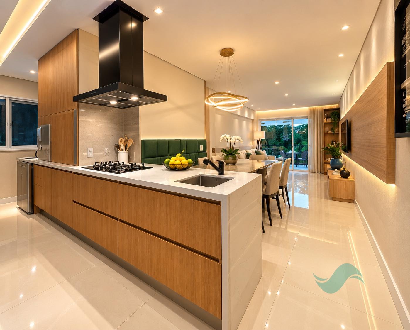 Cozinha e sala de jantar 